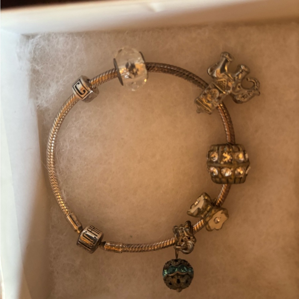 Carlo Biagi snake bracelet w/ 6 charms